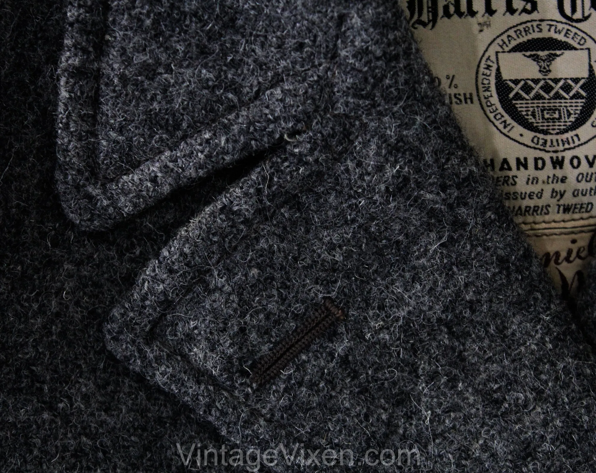 1950s Boy's Wool Coat - Child Size 6 Gray Harris Tweed Overcoat - 50s London Children's Shop - Fall Winter Classic Little Gent - Chest 29