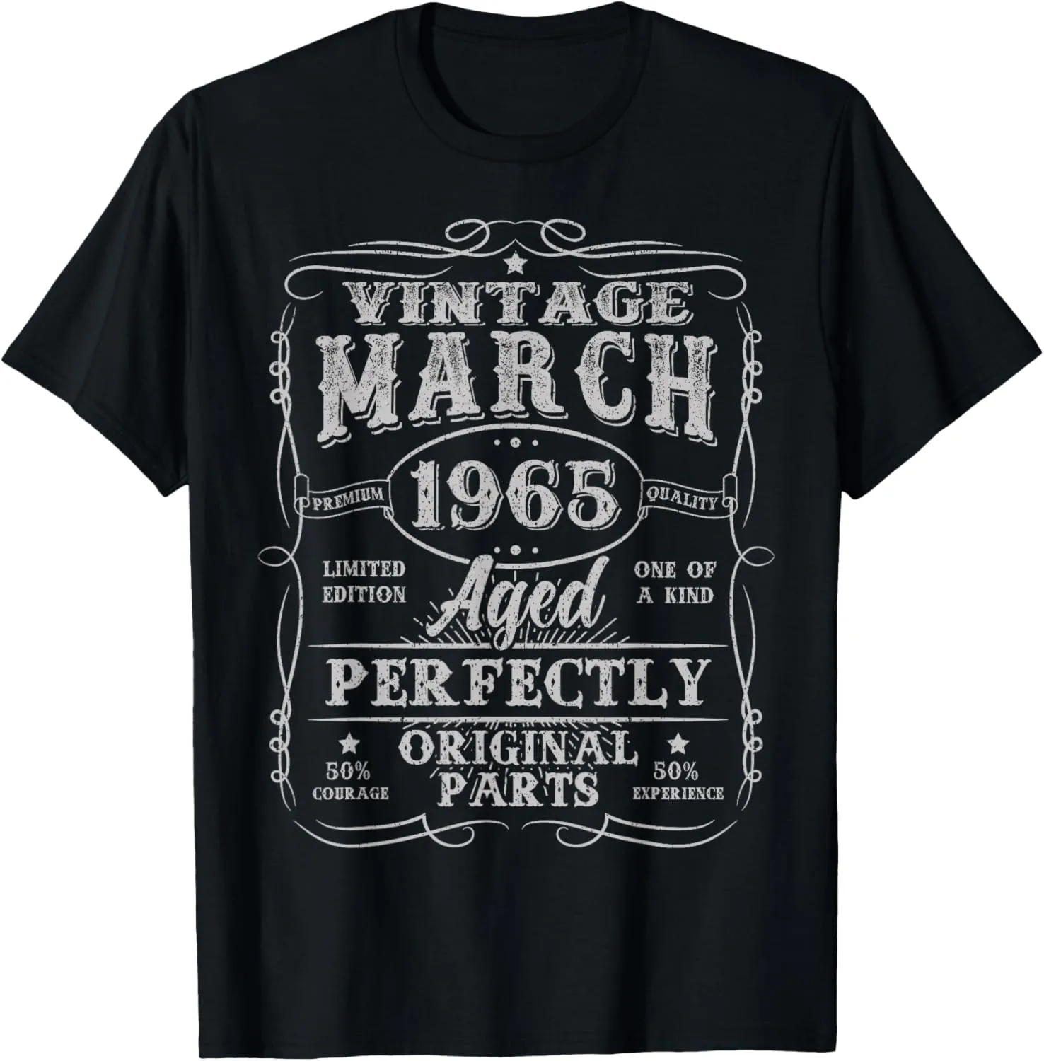 60 Year Old Vintage March 1965 Retro 60th Birthday Men Women T-Shirt