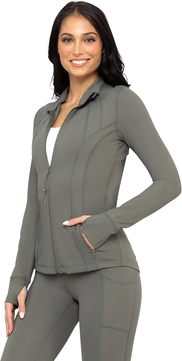 90 Degree By Reflex Womens Lightweight, Full Zip Running Track Jacket