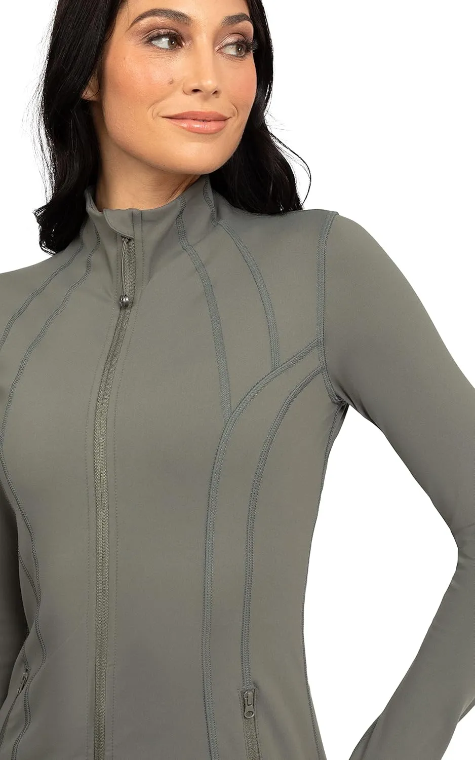 90 Degree By Reflex Womens Lightweight, Full Zip Running Track Jacket