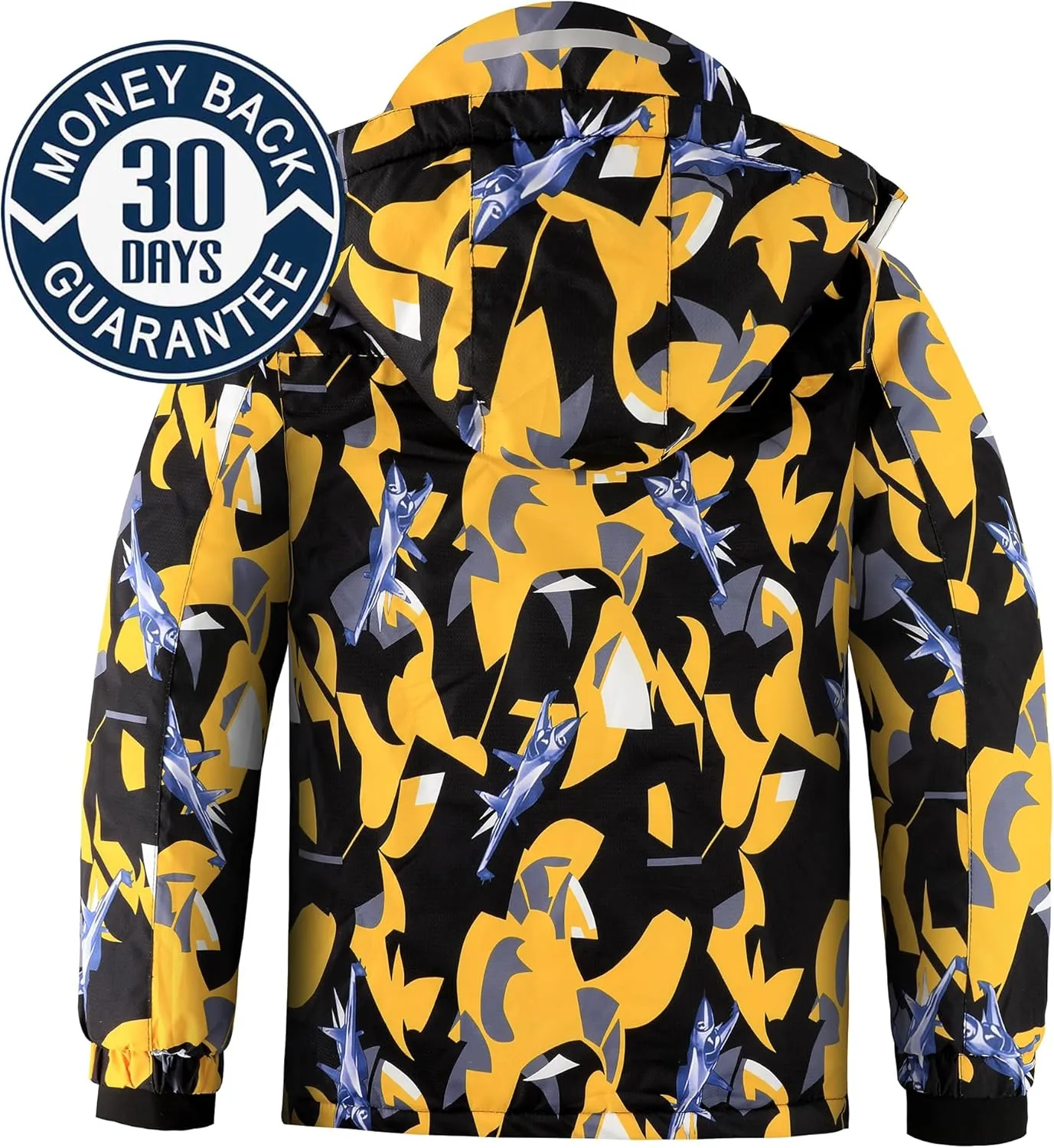 AFILOK Boy's Ski Jacket Waterproof Breathable Kids Fleece Lined Windproof Hooded Snowboard Coats