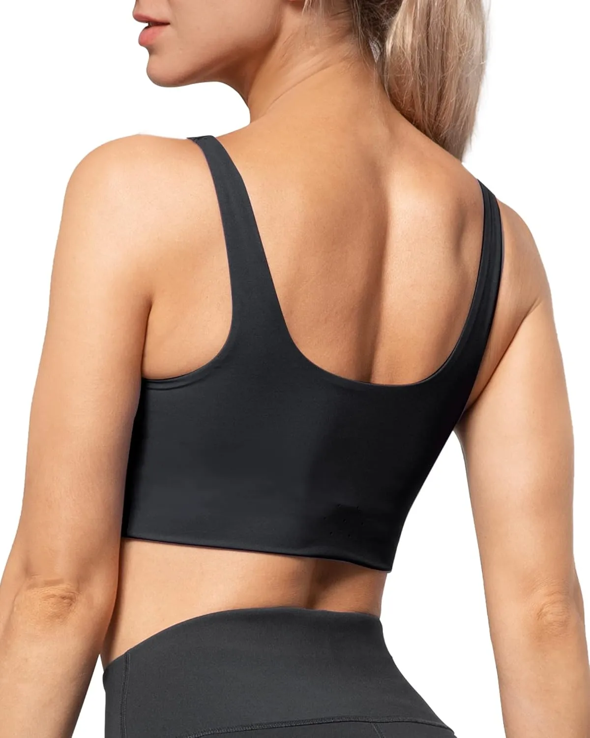 AKASO Womens Longline Sports Bra Tank Top Padded Workout Running Yoga