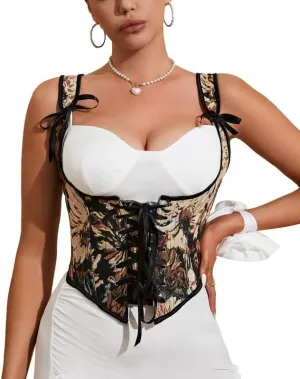 Alivila.Y Fashion Corset Womens Faux Leather Steampunk Corsets Victorian Bustier Top