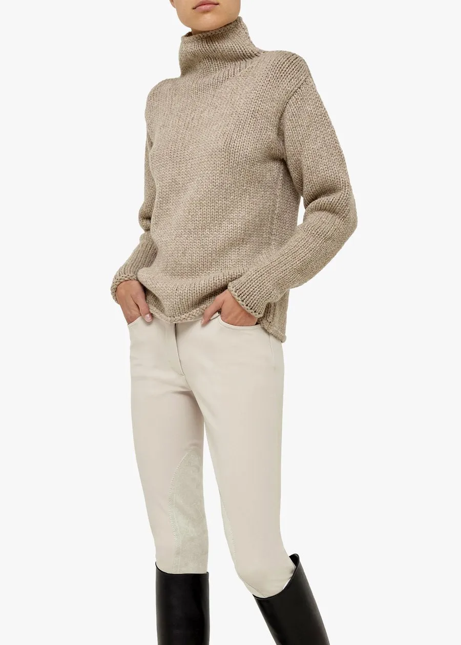 Arion Cashmere Chunky-Knit High-Neck - Mushroom