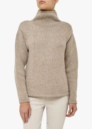 Arion Cashmere Chunky-Knit High-Neck - Mushroom