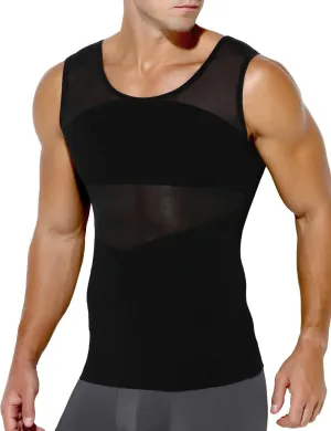 Arjen Kroos Men's Body Shaper Compression Mesh Tank Top Undershirts Shapewear