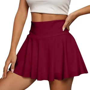 Athletic Skorts for Women with Pockets Pleated Tennis Golf Skirt Tummy Control Yoga High Waisted Skirt with Shorts