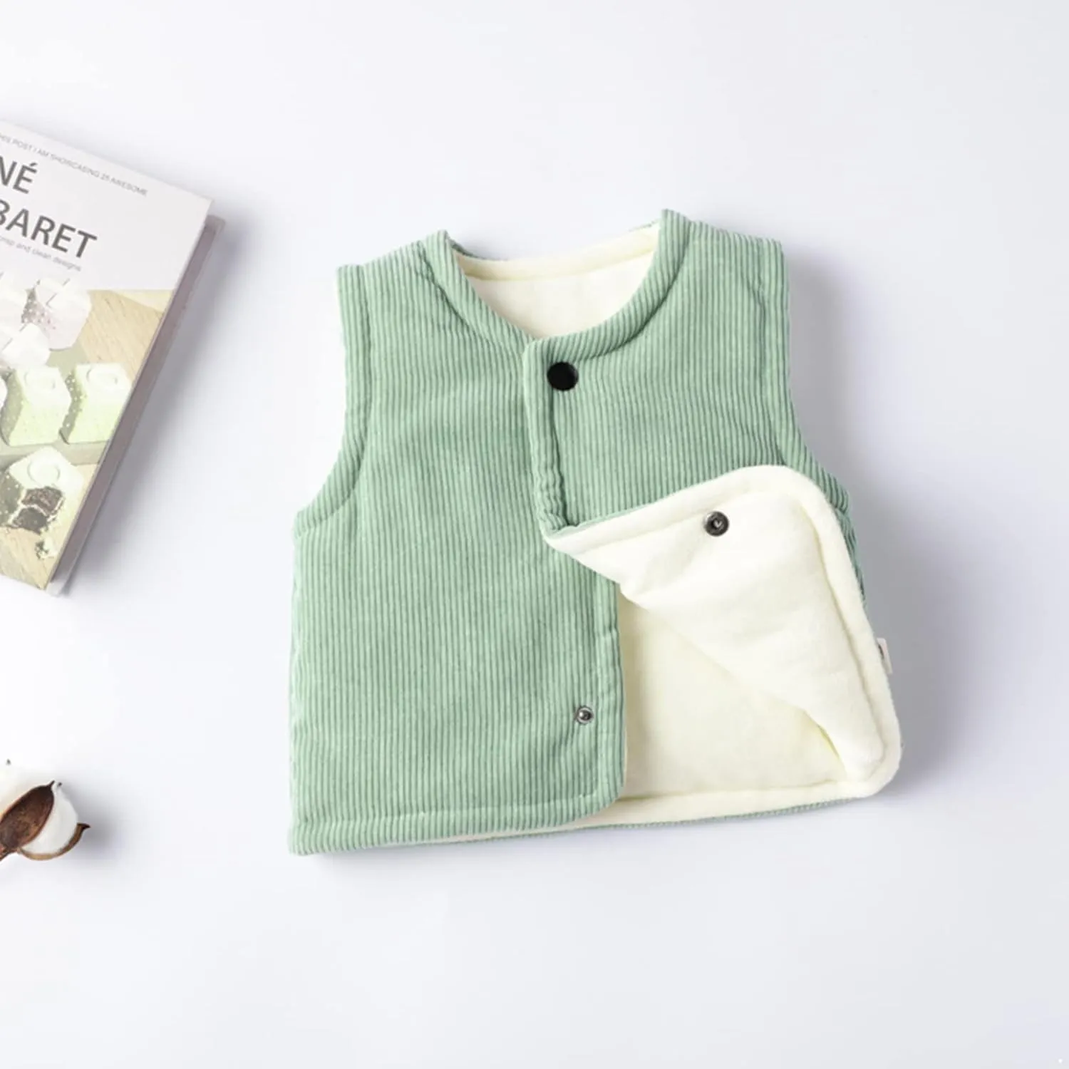 Baby Toddler Cotton Vests Infant Sleeveless Padded Waistcoat Winter Warm Outwear