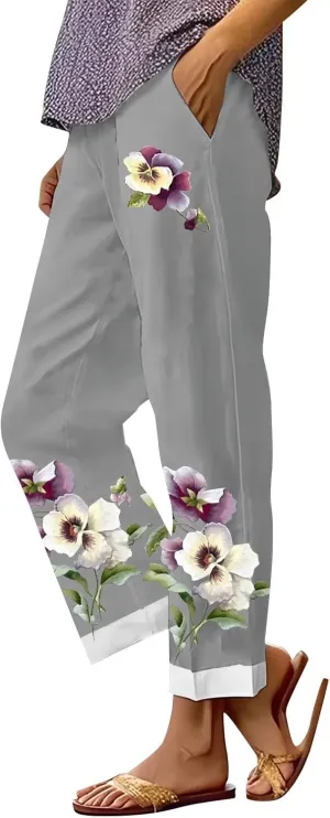 Baggy Linen Pants Women Pockets Spring Cotton Pants Women Summer Womens Palazzo Pants Plus Size