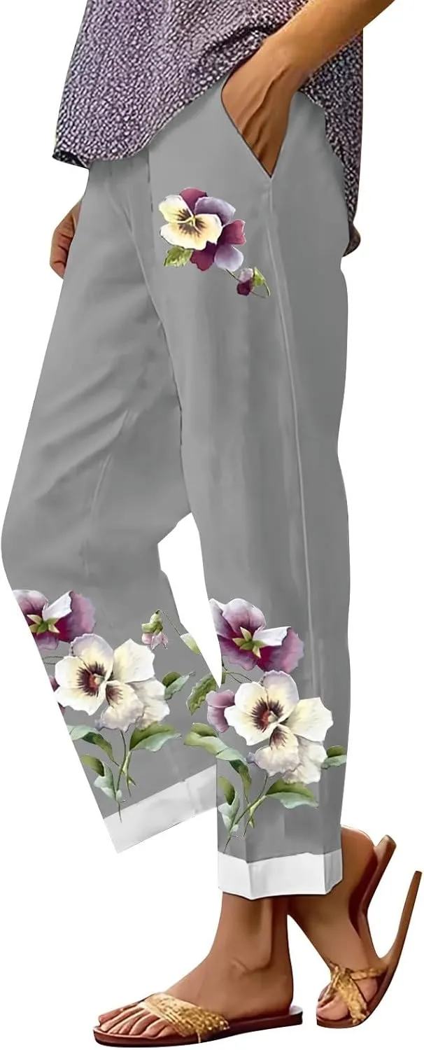 Baggy Linen Pants Women Pockets Spring Cotton Pants Women Summer Womens Palazzo Pants Plus Size