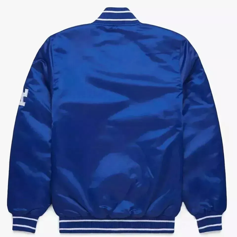 Baseball varsity jacket - LA blue and white letterman jacket for men.