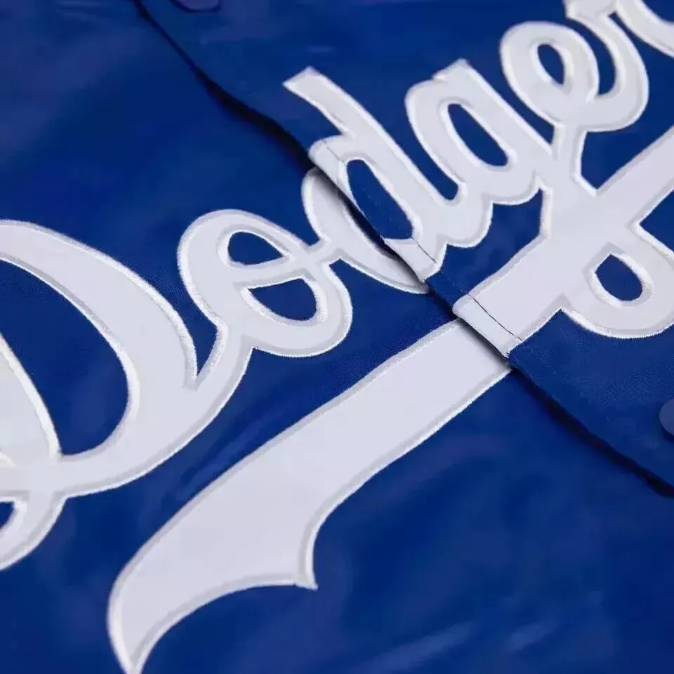 Baseball varsity jacket - LA blue and white letterman jacket for men.