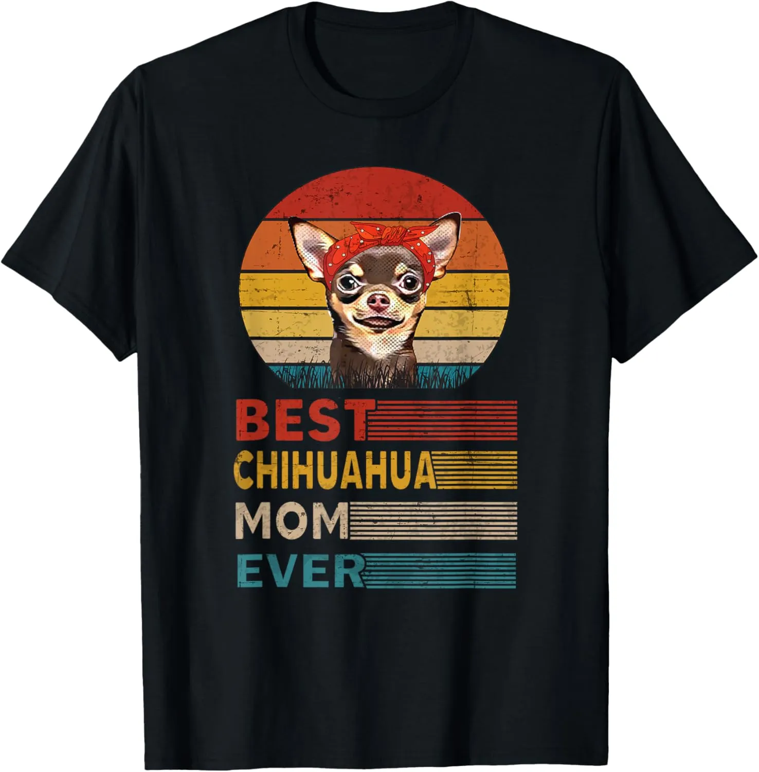 Best Chihuahua Mom Ever Retro Vintage Sunset T-Shirt
