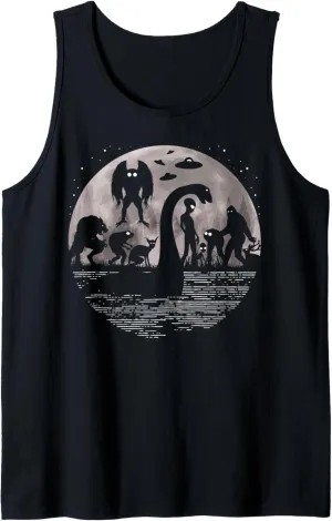 Bigfoot Loch Ness Monster Mothman And Aliens! Funny Cryptid Tank Top