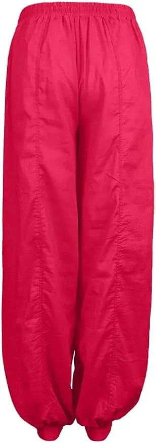 Black Linen Pants Women Casual Summer Baggy Waist Pants with Pockets Solid Sweatpants Palazzo Pants for Women Dance