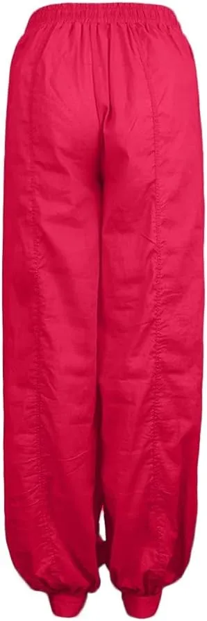 Black Linen Pants Women Casual Summer Baggy Waist Pants with Pockets Solid Sweatpants Palazzo Pants for Women Dance
