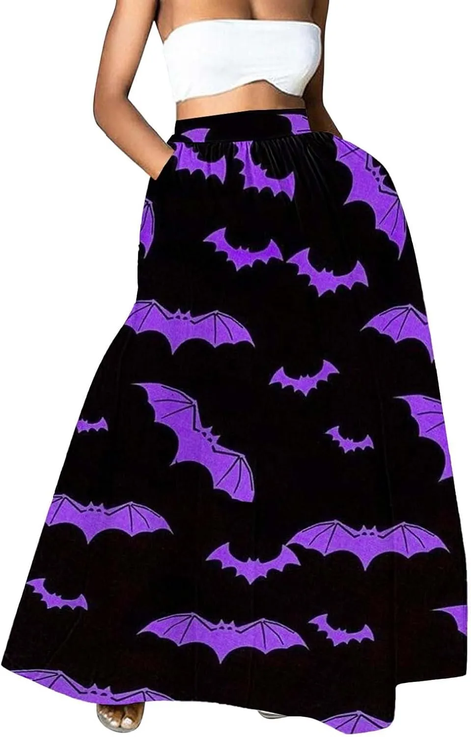 Black Tutu Skirt for Women Waist Party Beach Pocket Long Maxi Skirt Halloween Black Skirt Set Women Tutu Skirt