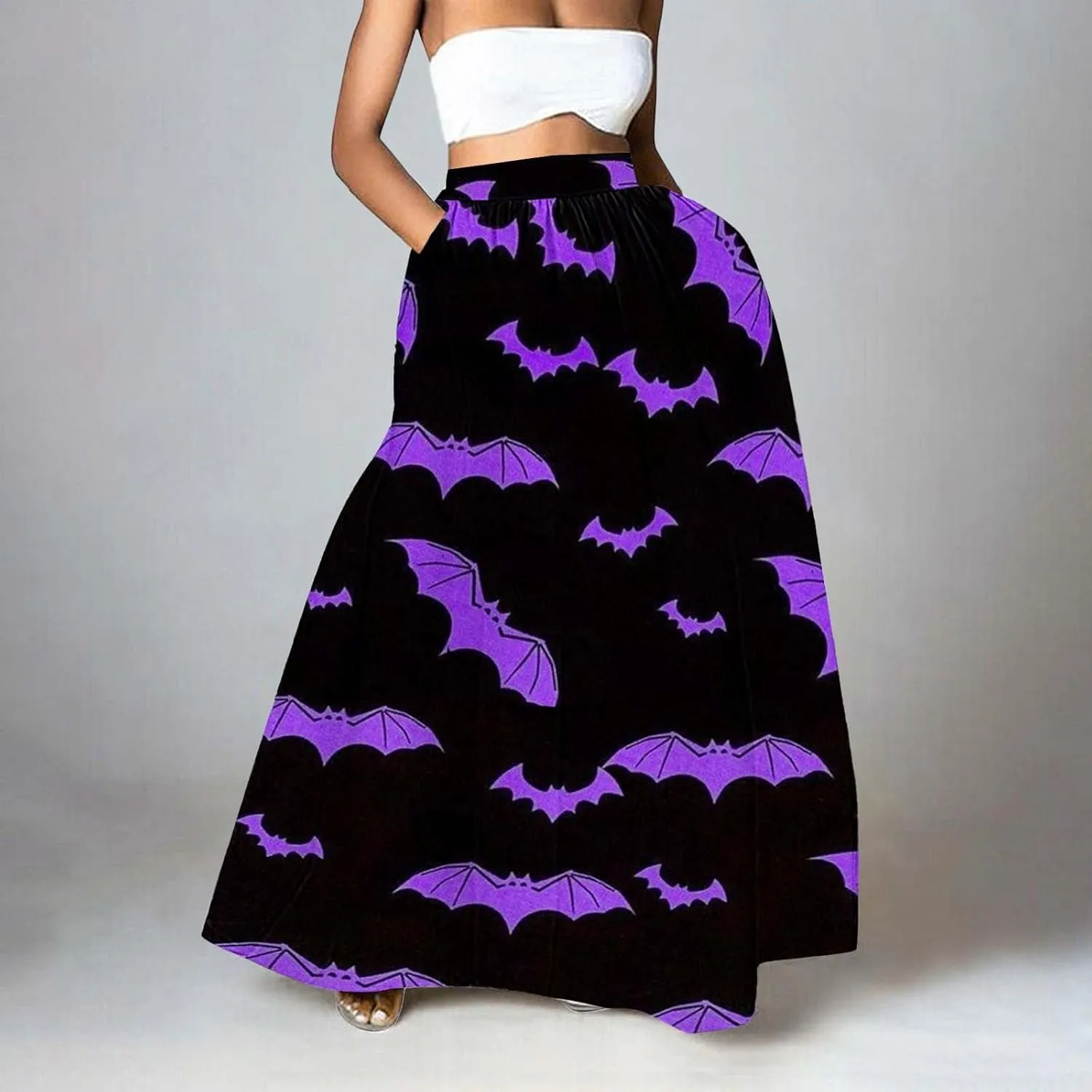 Black Tutu Skirt for Women Waist Party Beach Pocket Long Maxi Skirt Halloween Black Skirt Set Women Tutu Skirt