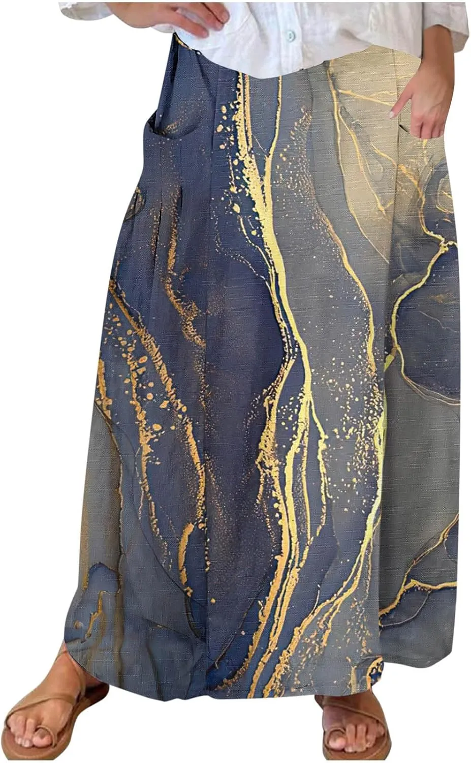 Boho Skirt for Women Floral Butterfly Graphic Skirts High Waisted Plus Size Baggy Skirts Pleated Skirt Outfits