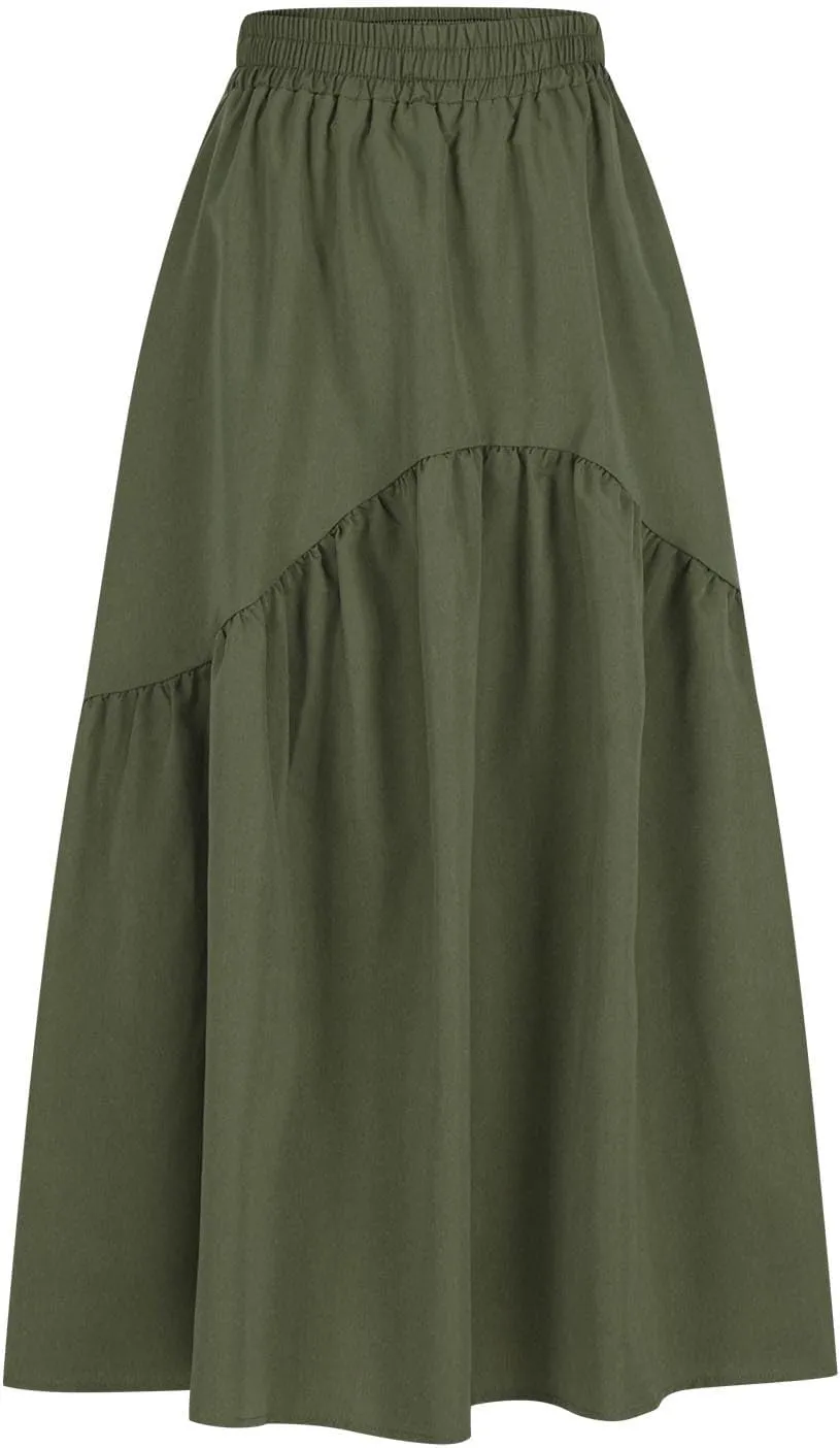 Boho Summer Maxi Skirts for Women, 2025 Trendy Casual Beach Skirt High Waist Bohemian Lightweight Flowy Skirts