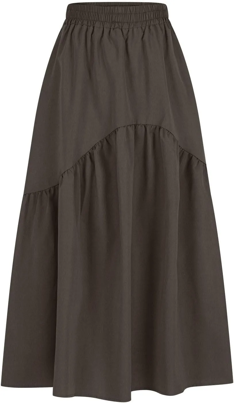 Boho Summer Maxi Skirts for Women, 2025 Trendy Casual Beach Skirt High Waist Bohemian Lightweight Flowy Skirts