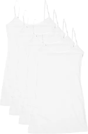 Bozzolo XT1002L Plus Size Adjustable Spaghetti Strap Trim Long Tank Top