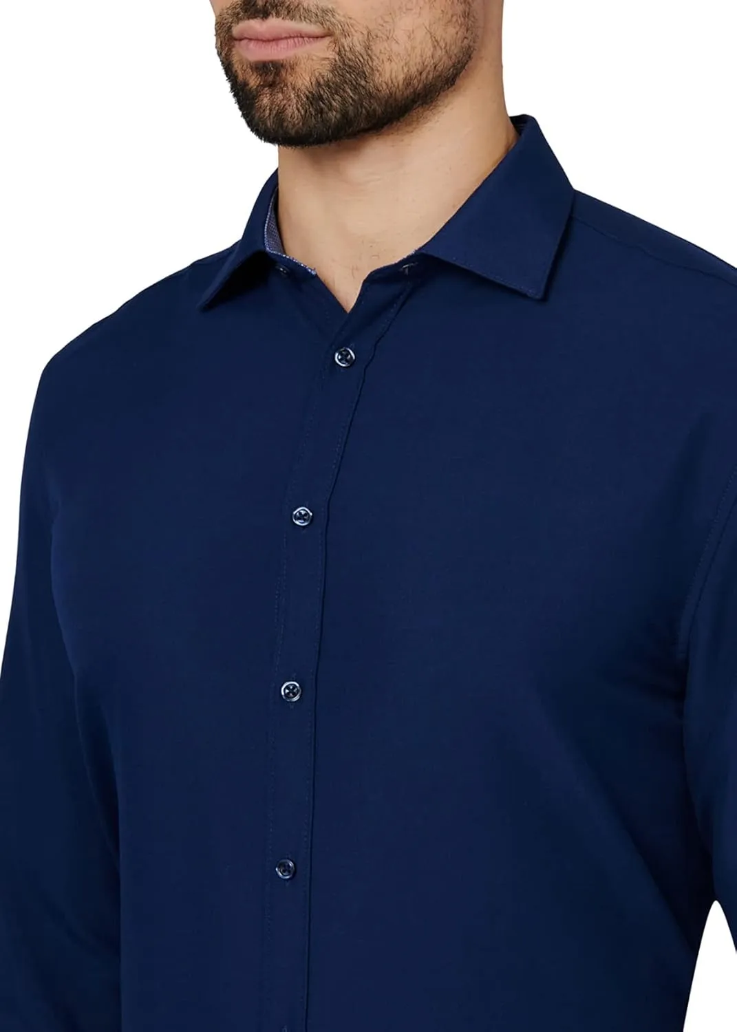 Calabrum Mens Long Sleeve Wrinkle Free Performance Dress Shirt