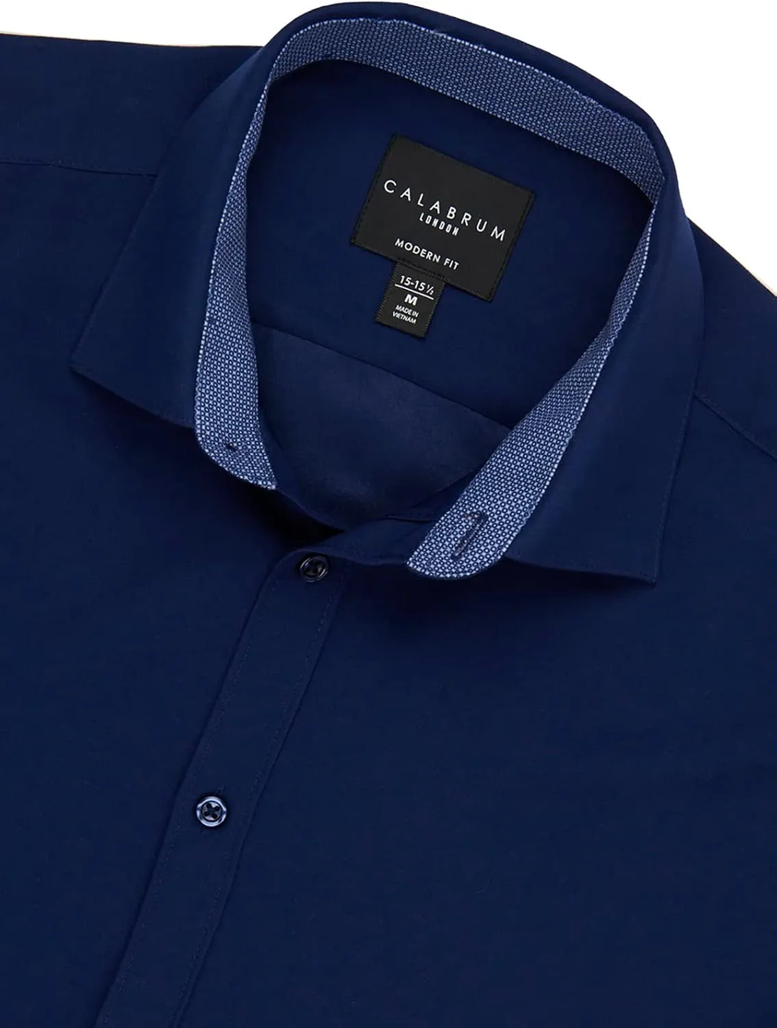 Calabrum Mens Long Sleeve Wrinkle Free Performance Dress Shirt