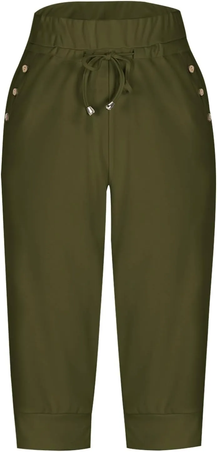 Capri Pants for Women Plus Size Capris Sweatpants for Women Summer Lightweight Stretchy Capri Joggers with Pockets