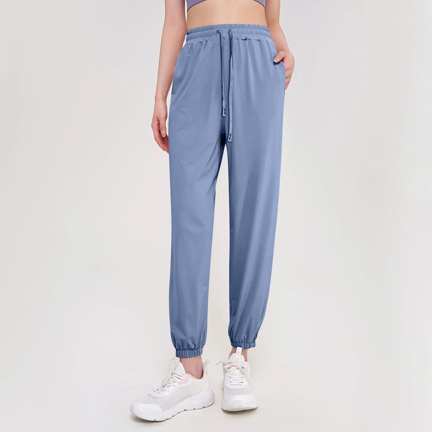 Cargo Pants Women Linen, Straight Leg Yoga Pants for Women High Waisted Trousers Palazzo Dressy Straight Leg