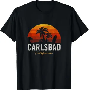 Carlsbad California CA Palms Surf Sunset Vintage T-Shirt