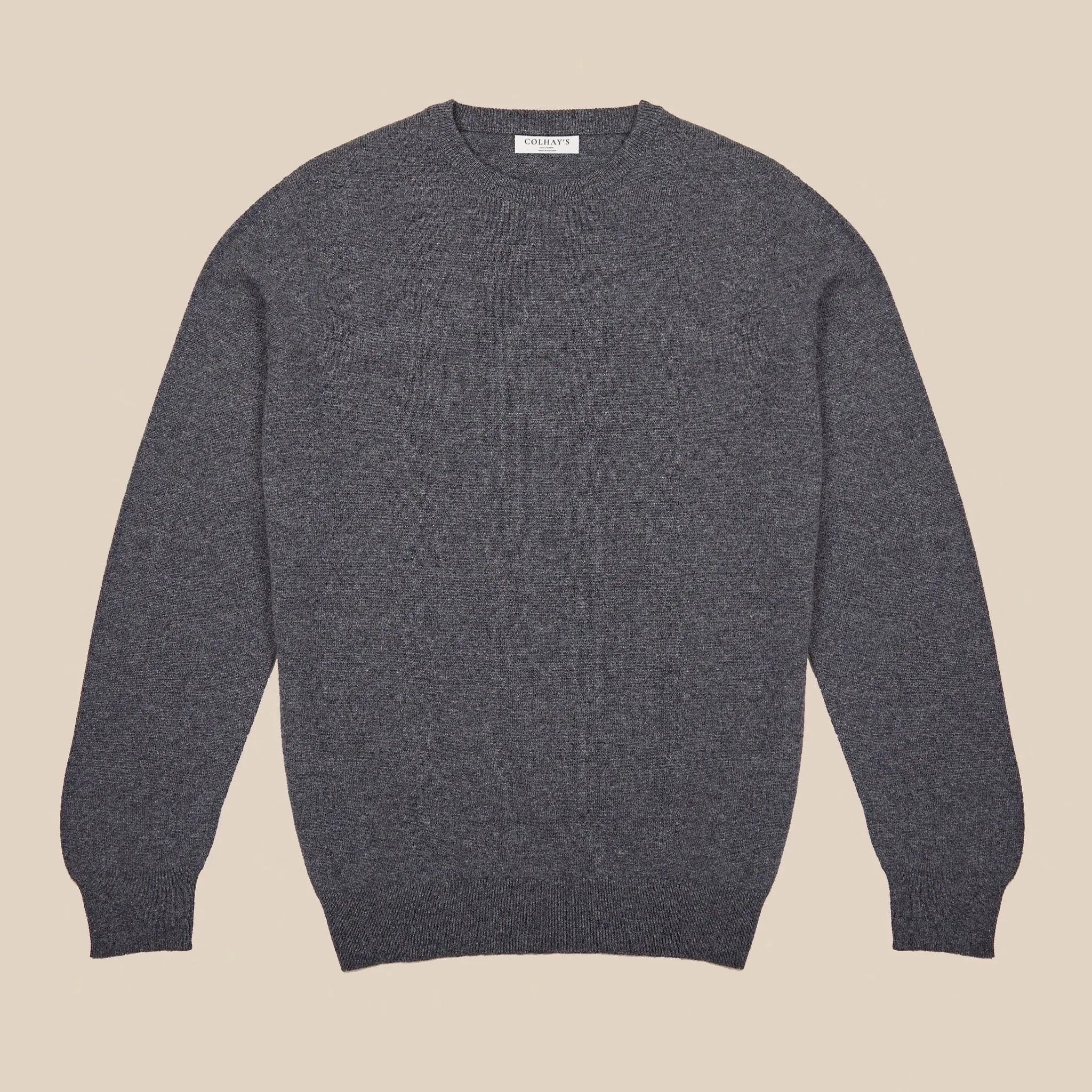 Cashmere crew neck in grey mélange