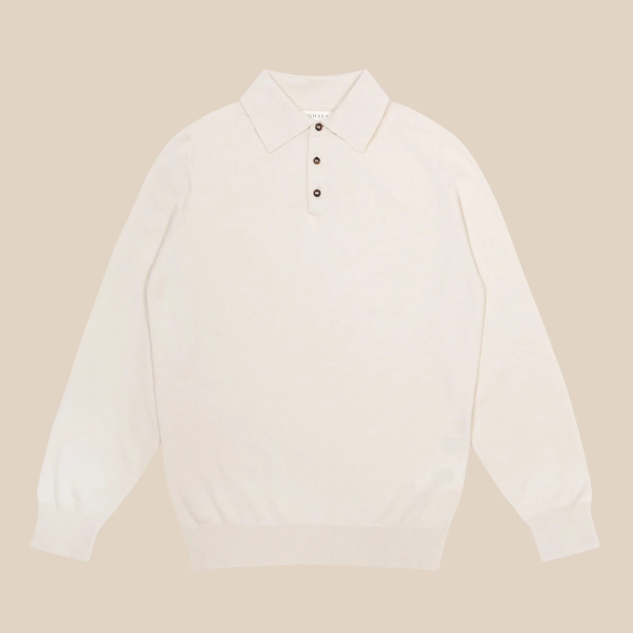 Cashmere polo shirt in cream