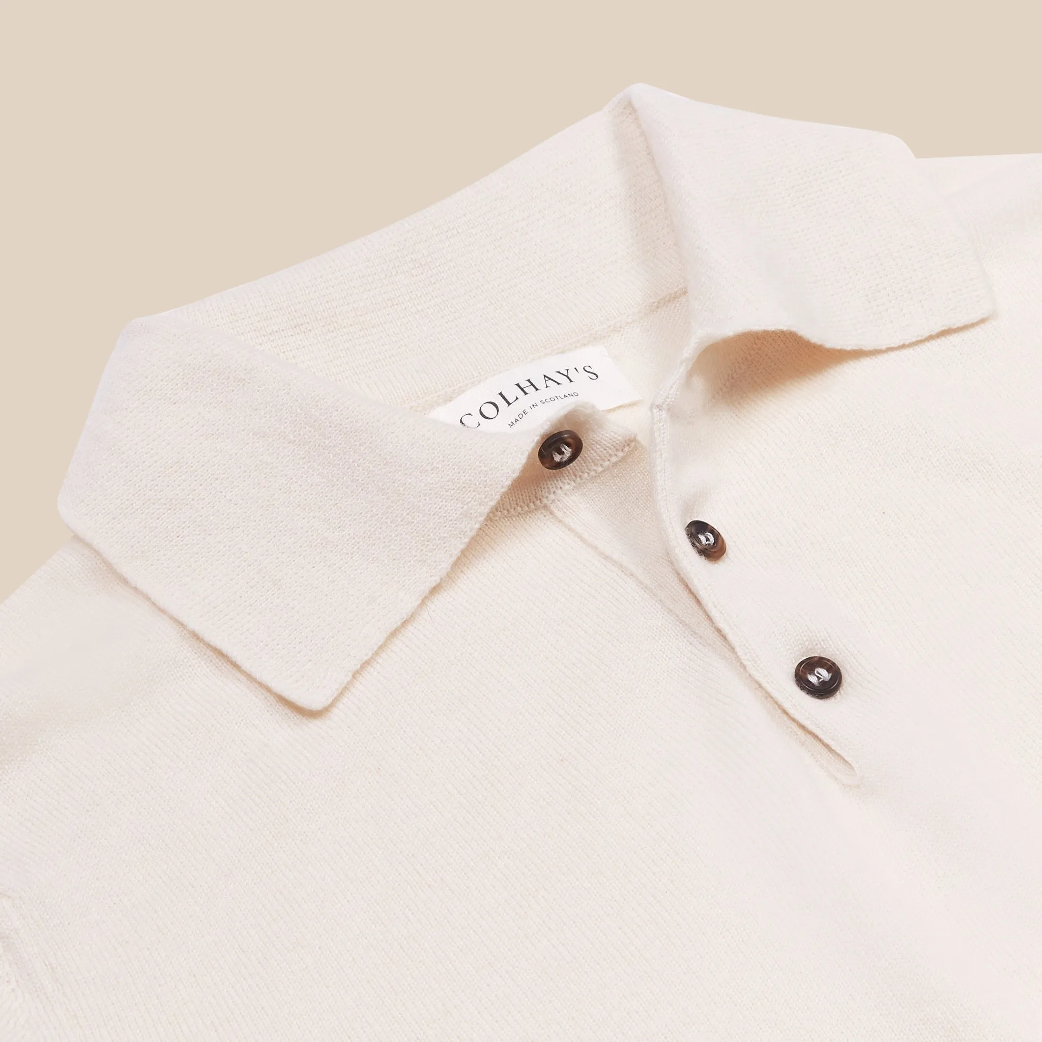 Cashmere polo shirt in cream