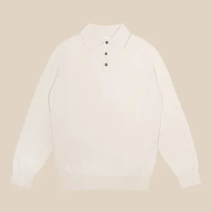 Cashmere polo shirt in cream