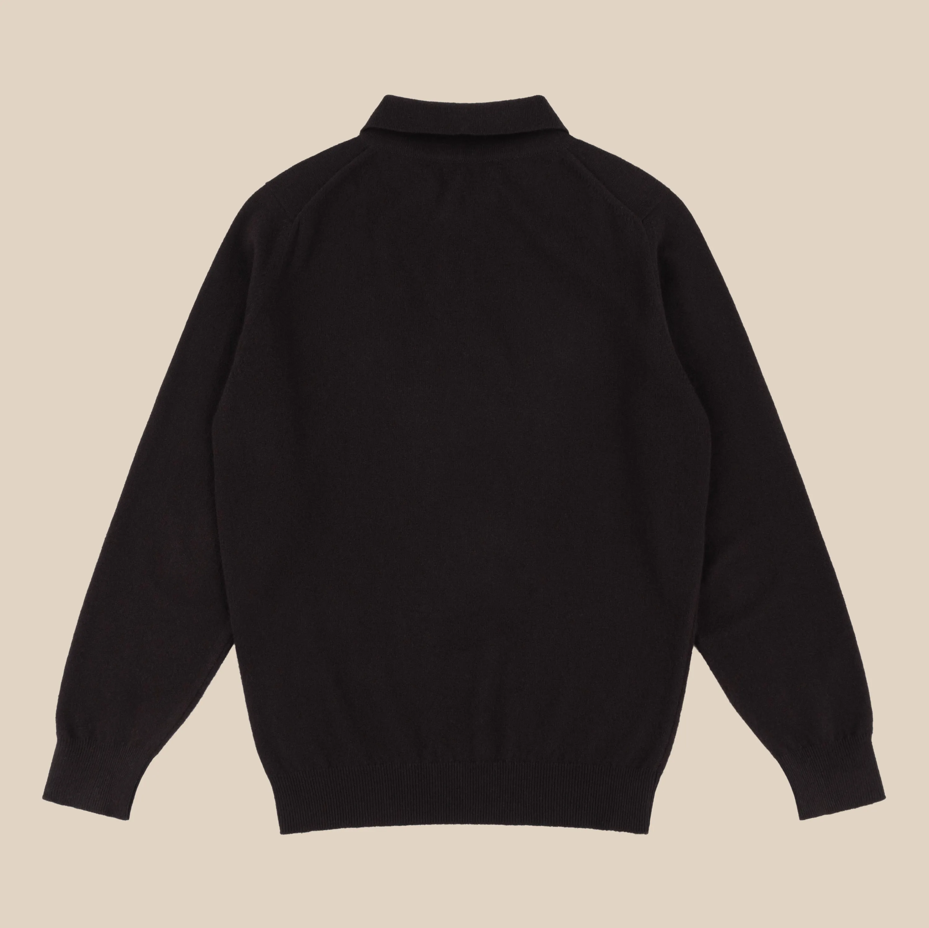 Cashmere polo shirt in dark brown