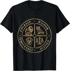 Courage Wisdom Justice Marcus Aurelius Stoicism Stoic T-Shirt