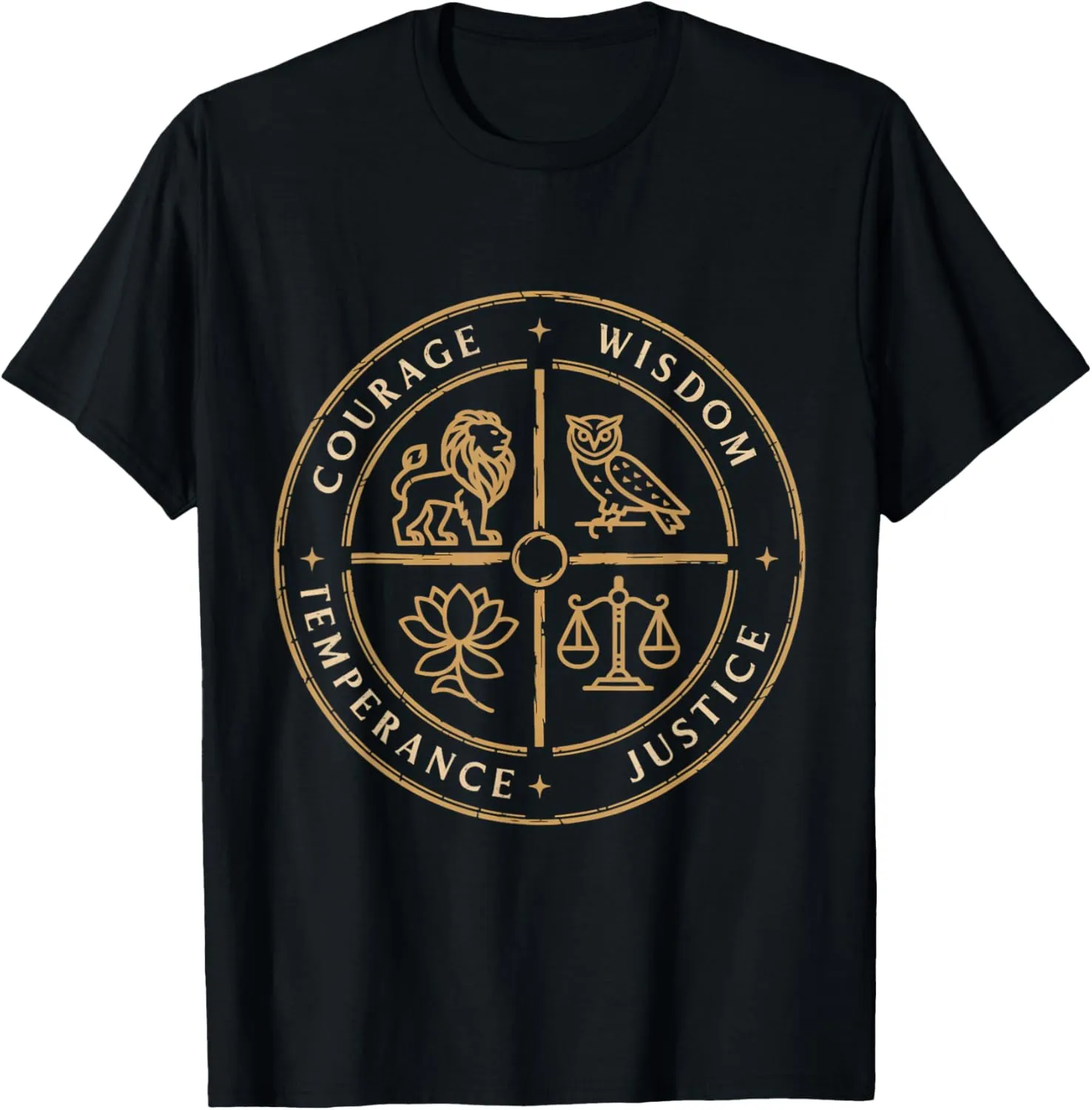 Courage Wisdom Justice Marcus Aurelius Stoicism Stoic T-Shirt