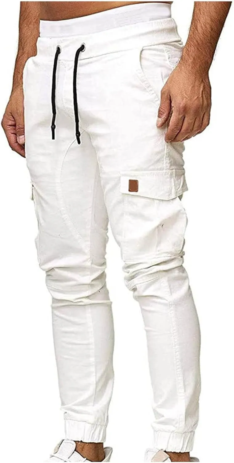 Ctreela Fashion Slim Fit Jogger for Men Hip Hop Urban Track Pants Athletic Low Rise Chino Pants Gym Training Workout Pants