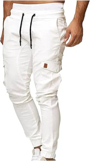 Ctreela Fashion Slim Fit Jogger for Men Hip Hop Urban Track Pants Athletic Low Rise Chino Pants Gym Training Workout Pants