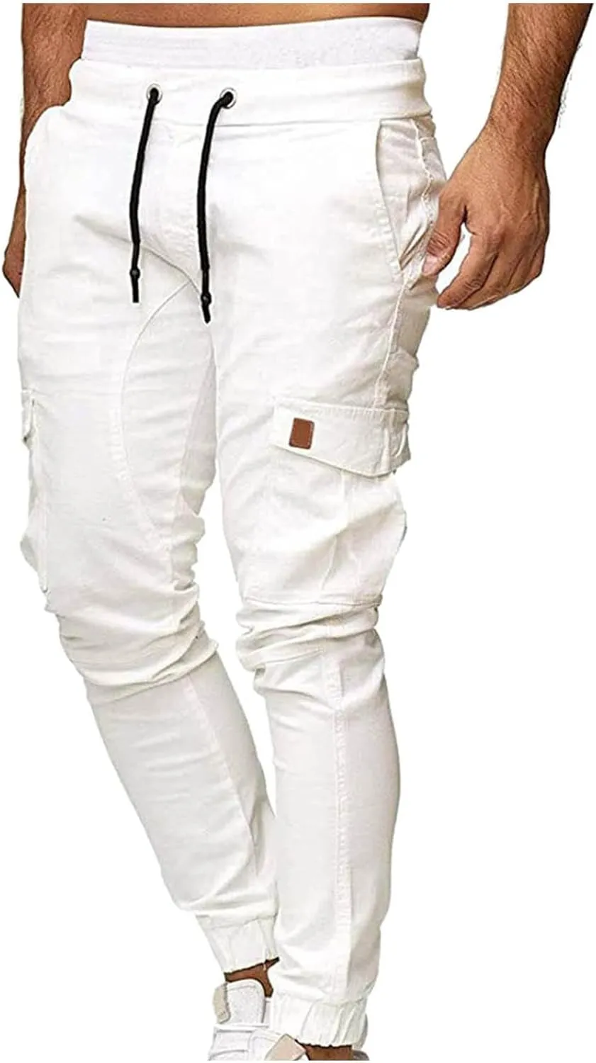Ctreela Fashion Slim Fit Jogger for Men Hip Hop Urban Track Pants Athletic Low Rise Chino Pants Gym Training Workout Pants