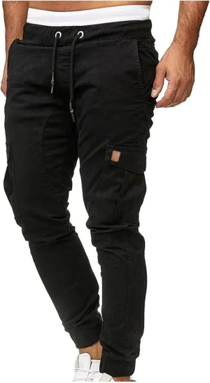 Ctreela Fashion Slim Fit Jogger for Men Hip Hop Urban Track Pants Athletic Low Rise Chino Pants Gym Training Workout Pants