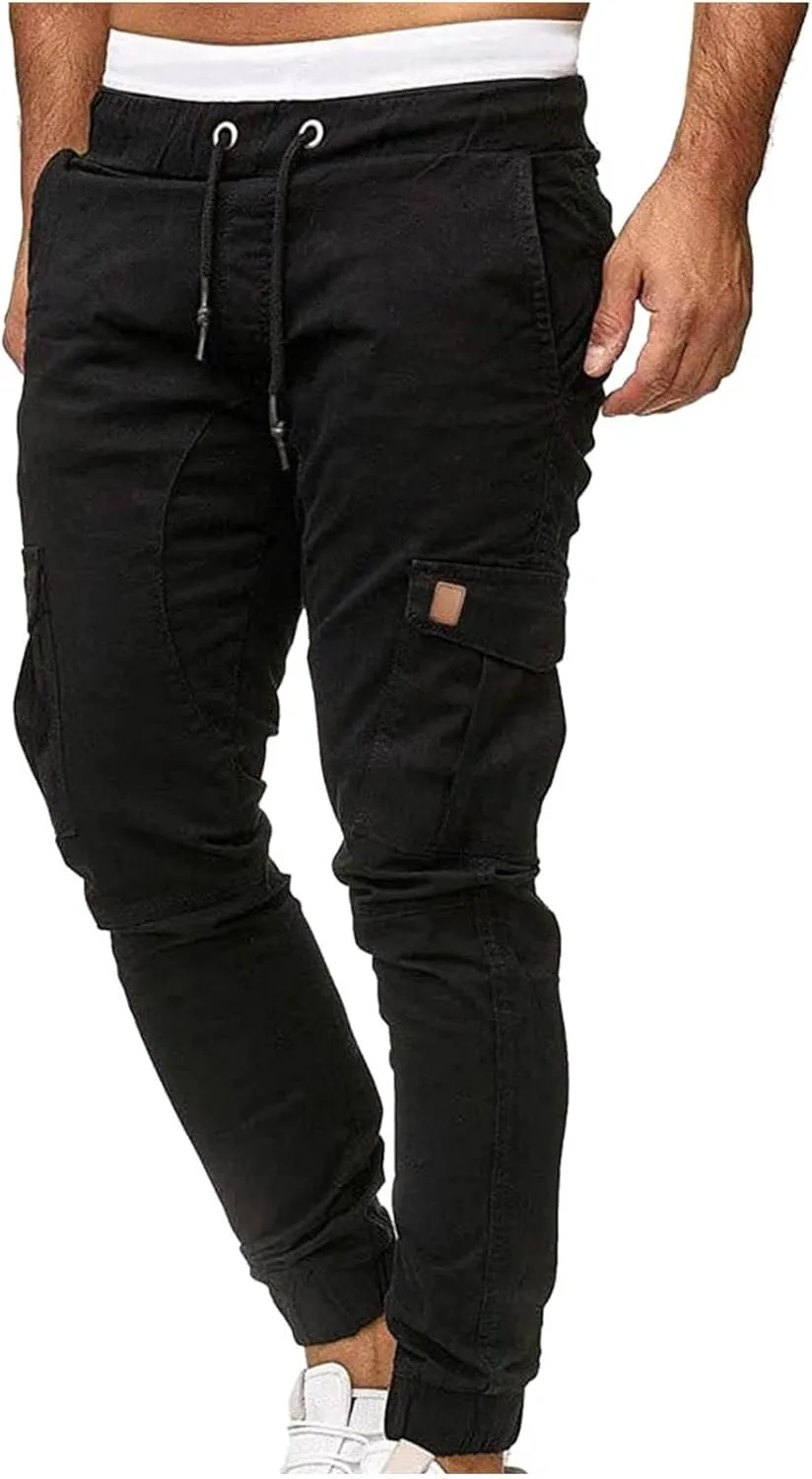 Ctreela Fashion Slim Fit Jogger for Men Hip Hop Urban Track Pants Athletic Low Rise Chino Pants Gym Training Workout Pants