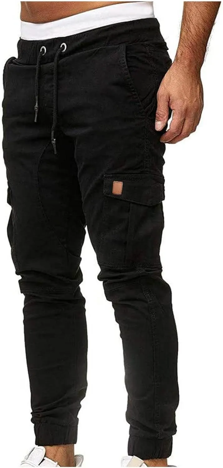 Ctreela Fashion Slim Fit Jogger for Men Hip Hop Urban Track Pants Athletic Low Rise Chino Pants Gym Training Workout Pants