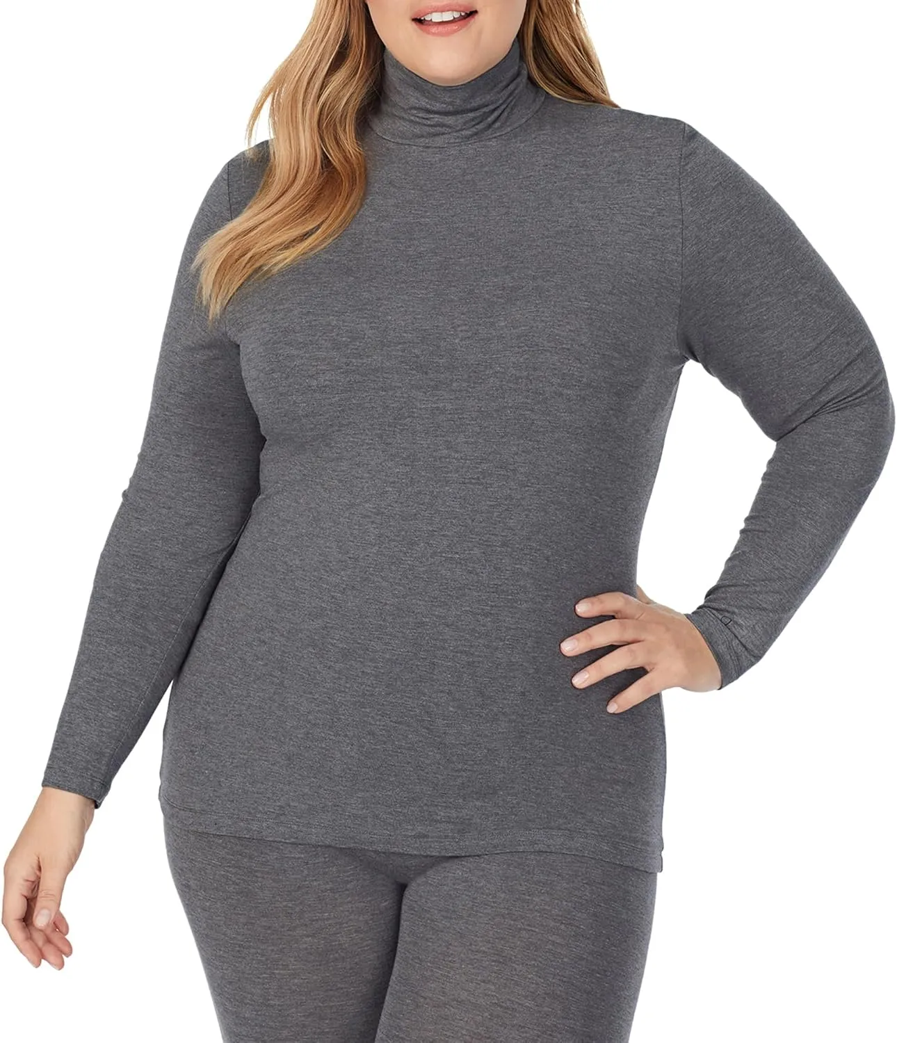 Cuddl Duds Women's Softwear with Stretch Long Sleeve Turtle Neck Top