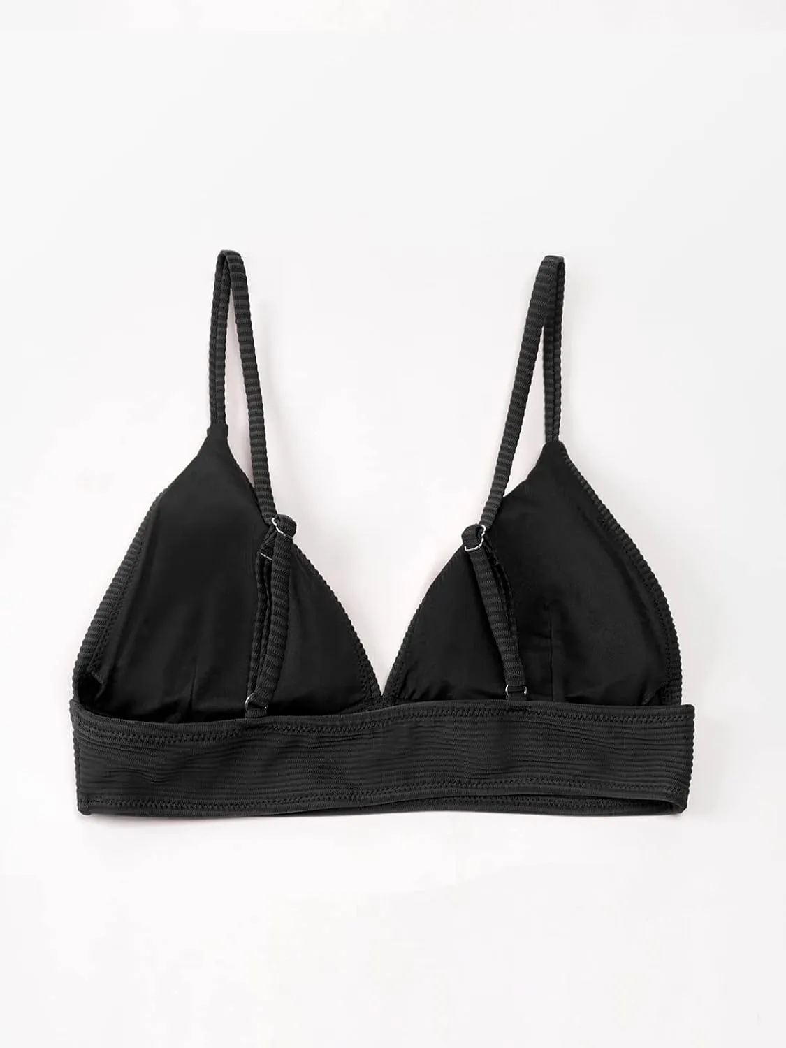 CUPSHE Bikini Top for Women Swimsuit V Neck Textured Bathing Suit