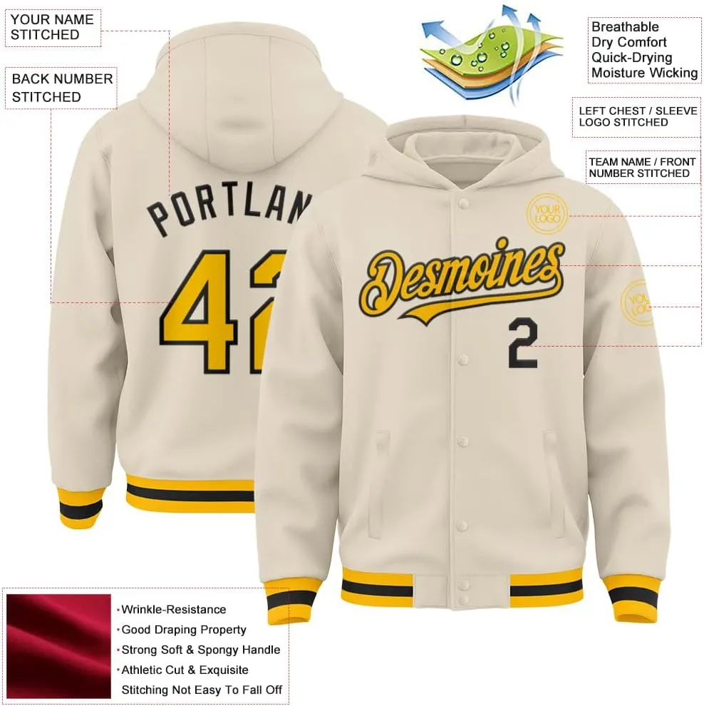 Custom Varsity Baseball Hoodie Jacket Cotton Blend Leather Sleeve Letterman Bomber Jacket Stitched Letters Logo S-5XL
