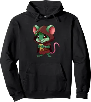 Cute Mouse in a Cloak With Cheese Pullover Hoodie
