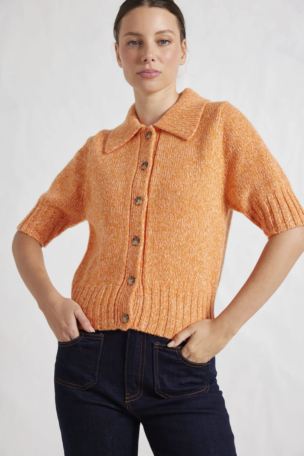 Dana Top in Tangerine Marle