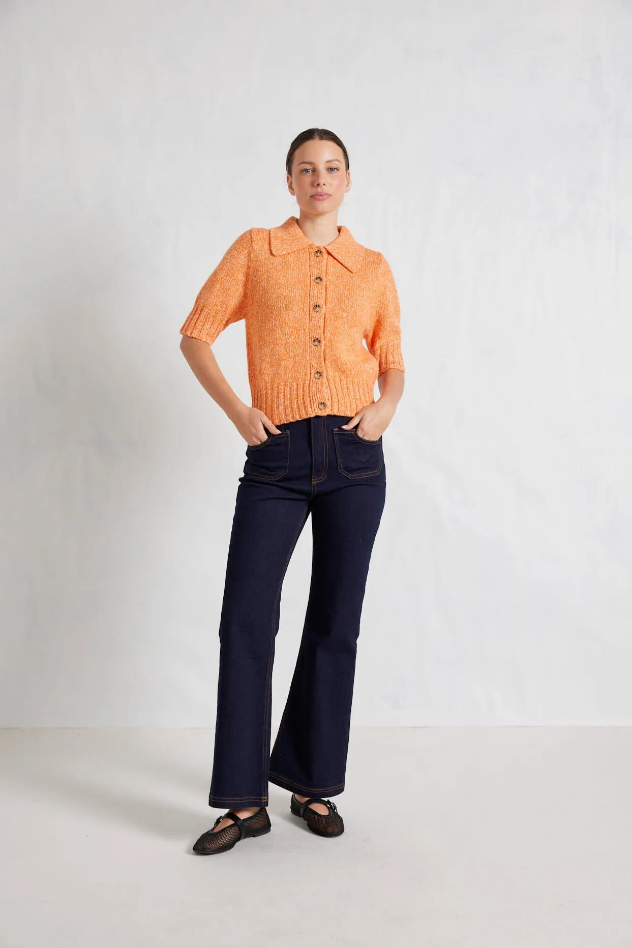 Dana Top in Tangerine Marle